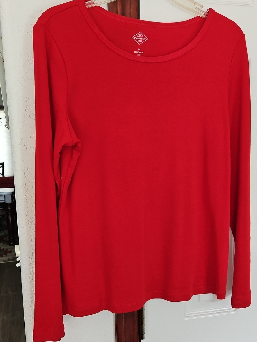 St. John's Bay Red Long-Sleeve Crewneck Top